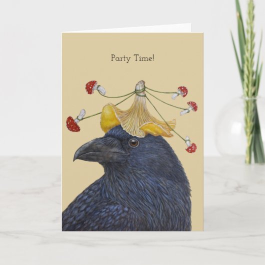 Party Time raven card Kaart (Voorkant)