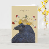 Party Time raven card Kaart (Gele Bloem)
