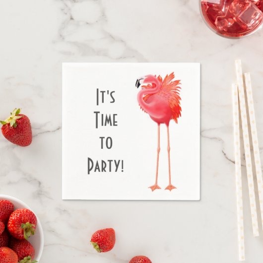 Party Time Roze Flamingo Papieren servetten (Insitu)