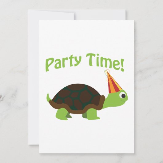 Party Time! Uitnodiging voor Turtle Party (Voorkant)