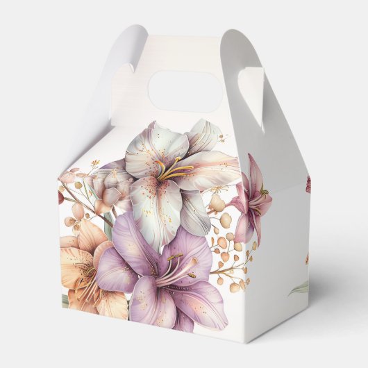 Party Waterverf Boho Roze Bloemen Elegant Bedankdoosjes (Achterkant)