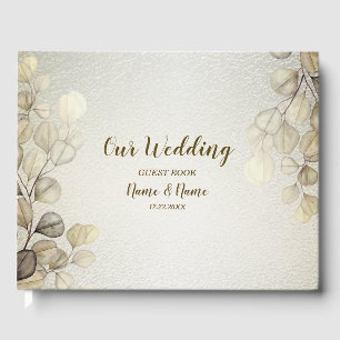 Party Waterverf Golden Eucalyptus Foliage Shiny Gastenboek
