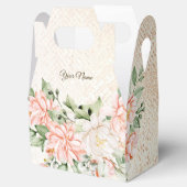 Party Waterverf Perzik Witte Bloemen Elegant Bedankdoosjes (Geopend)