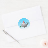 Party Whale Ronde Sticker (Envelop)