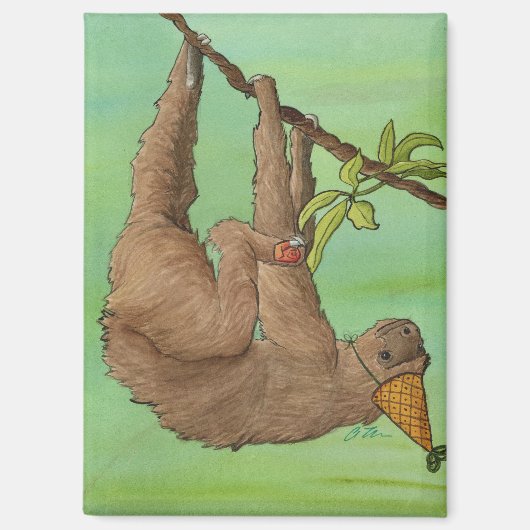 Partydieren: Sloth Magnet 2.5 "x3.5" Magneet (Voorkant)
