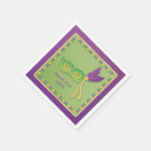 Partymasker en kralen Mardi Gras Papieren servette Servetten (Hoek)