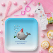 partyready walvis papieren bordje (Feest)
