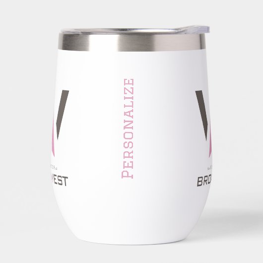 Paruline à vin isolée - Gros logo - Rose (Gauche)