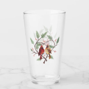 Paruline cardinale en verre de coeur