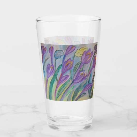 Paruline en verre de crocus de printemps Abstrait (Devant)
