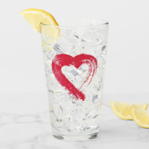 Paruline en verre du coeur rouge