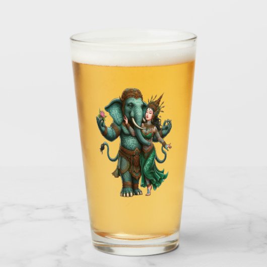 Paruline en verre Jade éléphant (Devant (rempli))