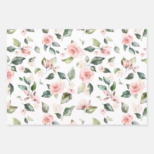 Parure de lit plat en papier rose florale rose bla (Devant)