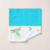 Parure de serviettes de bain Libellule sarcelle éc (Gant de toilette)