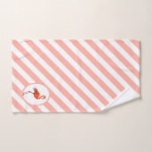 Parure de serviettes de bain rayées corail et blan (Serviette à main)