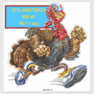 Pas 10k Turkey Run Sneakered Turkey aan Sticker