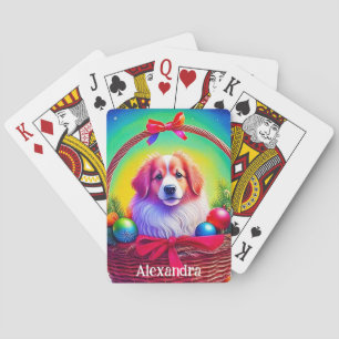 Pas 2026 Aardigste Trouwste Kersthond Aan Pokerkaarten