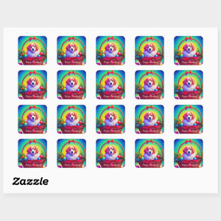 Pas 2026 Schattigste Trouwste Kersthond Aan Vierkante Sticker