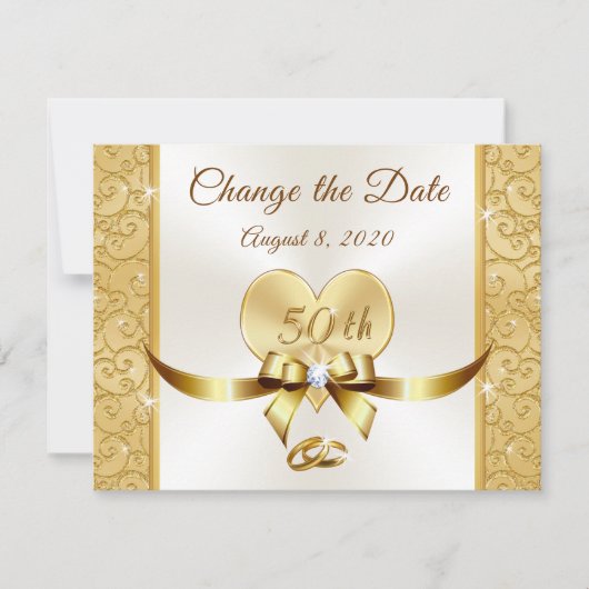 Pas 50e Jubileum aan Wijzig de Datum Kaarten (Voorkant)