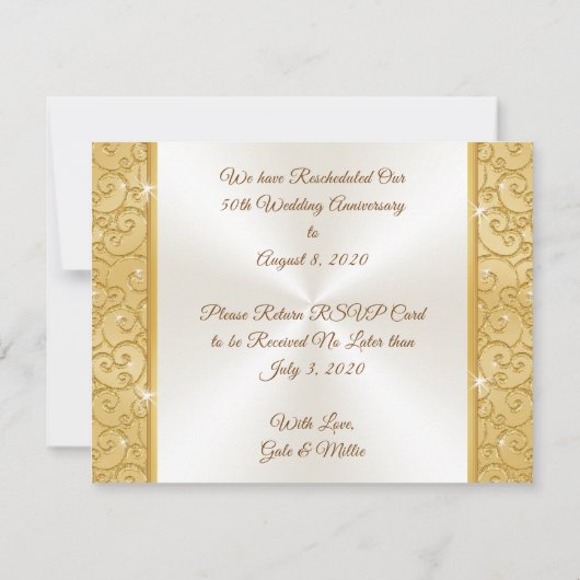 Pas 50e Jubileum aan Wijzig de Datum Kaarten (Achterkant)