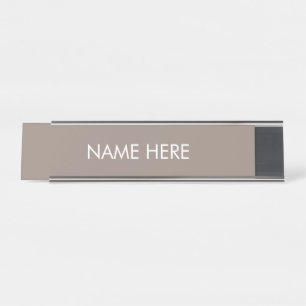 pas aan, verander naamtekst beige greige white bureau naambordje