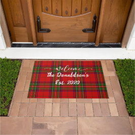 Pas achternaam Clan Stewart Tartan Welkom Home Deurmat