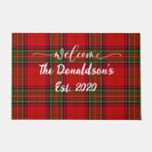 Pas achternaam Clan Stewart Tartan Welkom Home Deurmat (Voorkant)