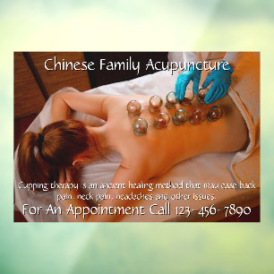 Pas Acupunctuur Cupping Therapie Bedrijf 5 aan Raamsticker