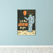 Pas Astronaut aan laat het avontuur beginnen met d Canvas Afdruk (Insitu (Houten vloer))