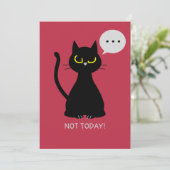 PAS AUJOURD'HUI ! Carte de voeux de chat grumpy (Debout devant)