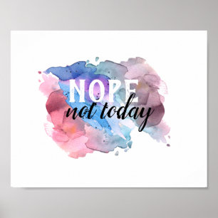 pas aujourd'hui citer poster aquarelle design