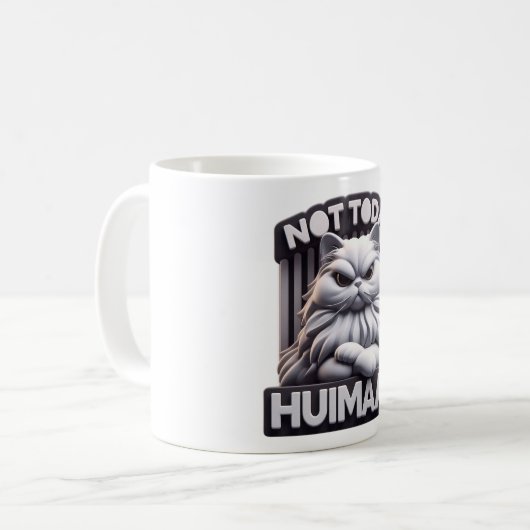 Pas aujourd'hui Huimaan Funny Grumpy Chat Mug - Sa (Devant gauche)