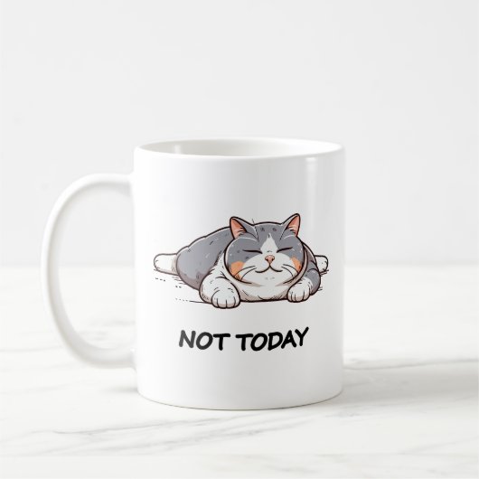 Pas aujourd'hui Mug | Sleeting Funny cat (Gauche)
