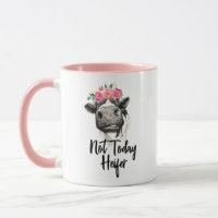 Pas aujourd'hui tasse florale drôle de tasse de