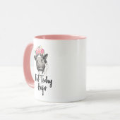 Pas aujourd'hui tasse florale drôle de tasse de (Devant gauche)