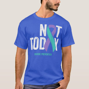 Pas aujourd'hui Tshirt Purple Turquoise Ribbon Sui