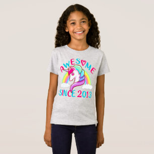 Pas Awesome Unicorn aan Sinds Haar Geboortejaar T-shirt