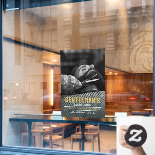 Pas Barbershop Modern Bearded Man Grafisch aan Raamsticker