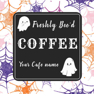 Pas bestelde zwarte koffie bedrijf Custom Sticker