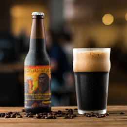 Pas Bigfoot aan die op zonsondergang een biertje d Bier Etiket
