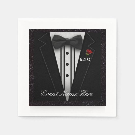 Pas Black Tuxedo en Night Sky aan Servet (Voorkant)