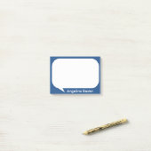 Pas blauw en witte Bubble van de Bespreking aan Post-it® Notes (Op bureau)