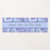Pas Blue Paars Silver Agate Marble Swirl aan Yogamat (Voorkant (horizontaal))