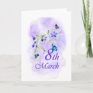 Pas Bluebell Flower Car Gevouwen Wenskaart aan Kaart