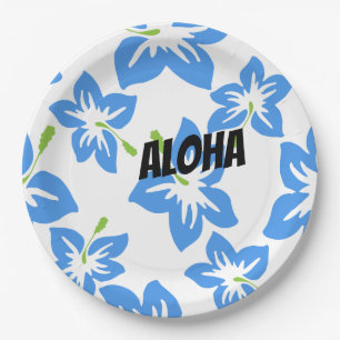 Pas coole Hawaii bloemen aan Papieren Bordje
