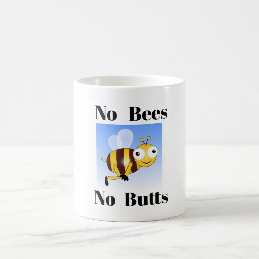 Pas d'abeilles Pas de boutons Café Mug (Centre)