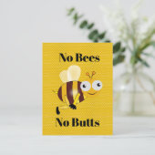Pas d'abeilles Pas de boutons Carte postale (Debout devant)