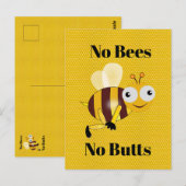 Pas d'abeilles Pas de boutons Carte postale (Devant / Derrière)