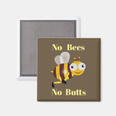 Pas d'abeilles Pas de boutons Magnet (Recto/Verso)