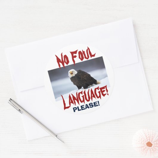 PAS D'Aigle Foul Langue ... Autocollant (Enveloppe)